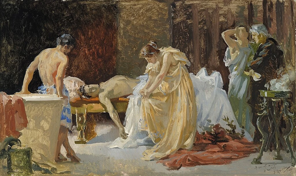 José Garnelo y Alda - Studio per La morte di Lucano, Museo di Belle Arti di Cordova